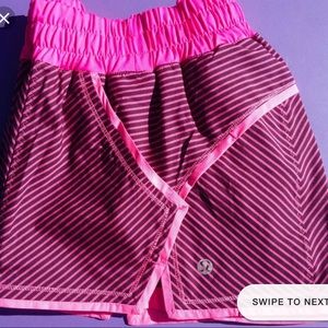 Pink Lululemon running shorts